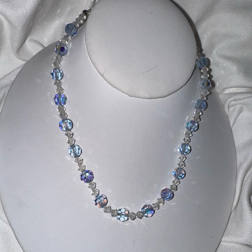 Vintage Stunning Coro Aurora Borealis Beaded Necklace 16" 🎁